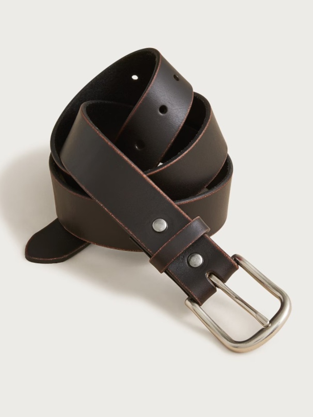 J. Crew Round-Buckle Leather Belt in Vintage Black - size 34